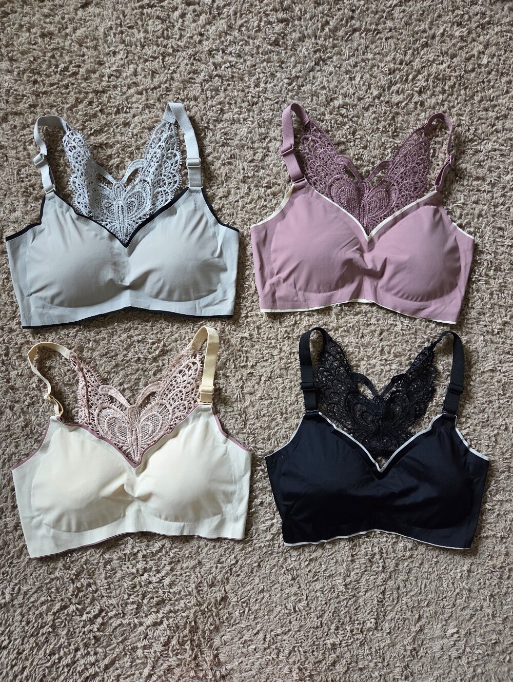 Temu Push-Up Bras - Set of 4, Size XL